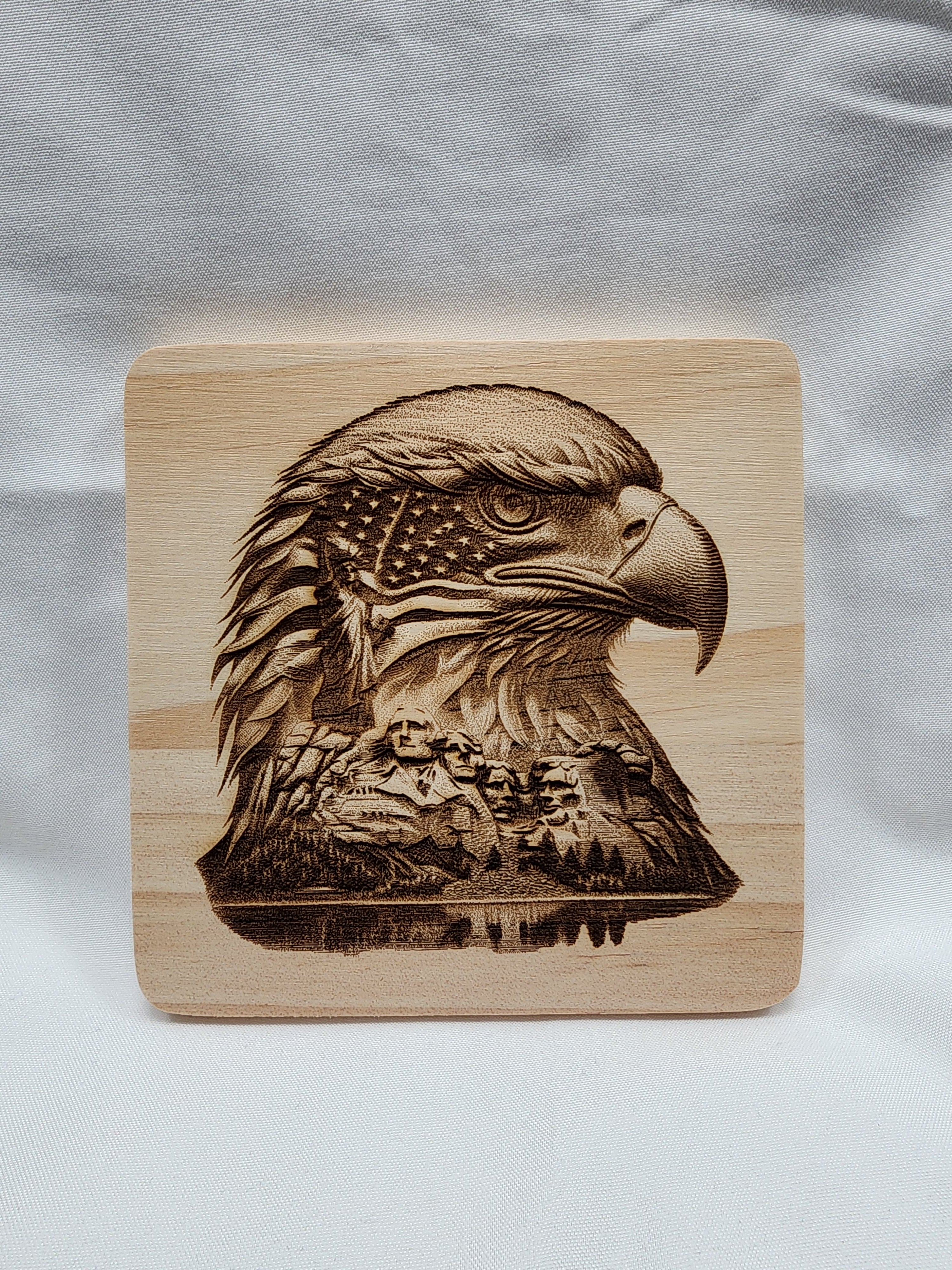 Patriotic Eagle Head Coaster Set